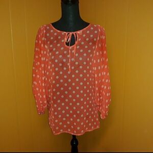 HI THERE Karen Walker polka dots orange top